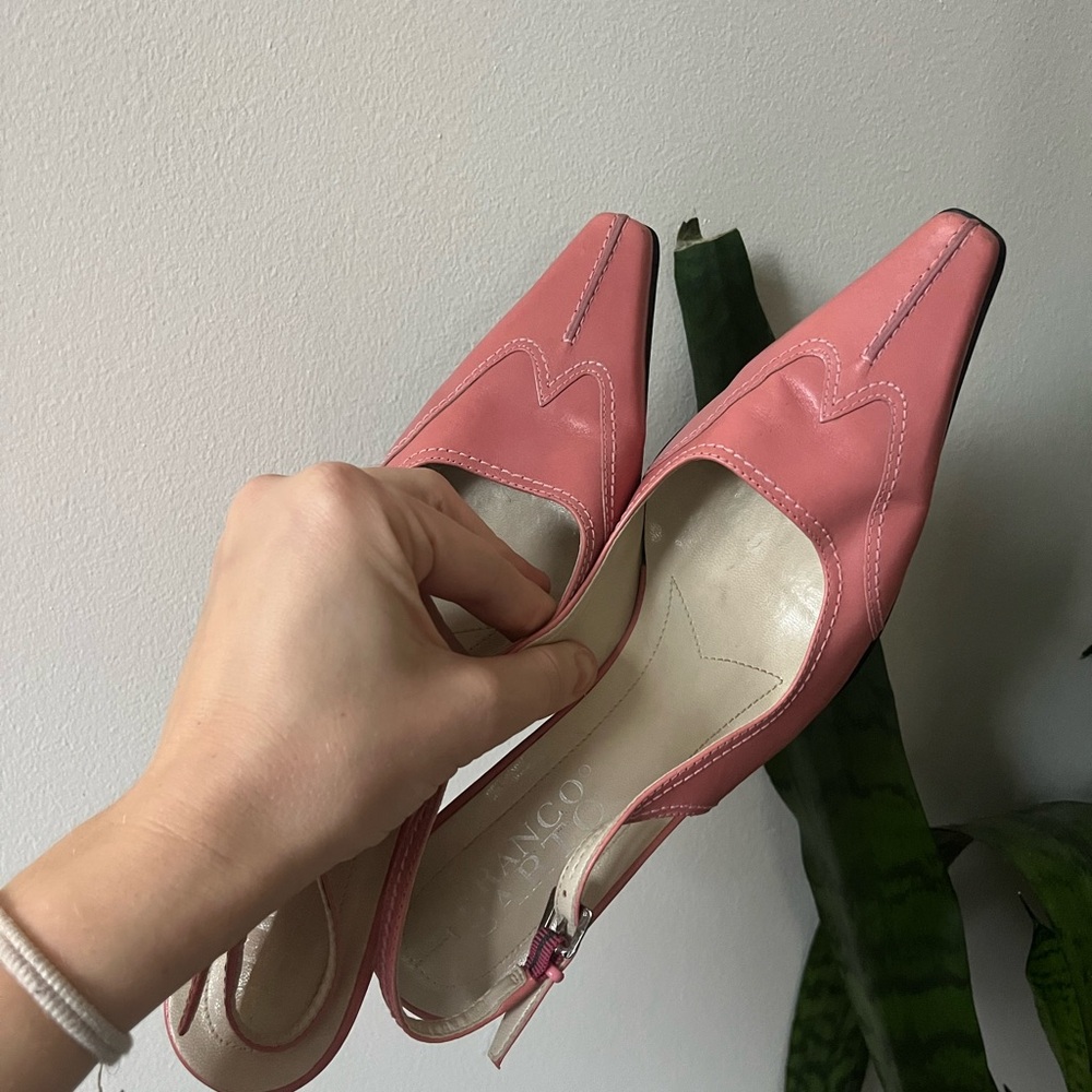 Western Style Pink Slingback Heels